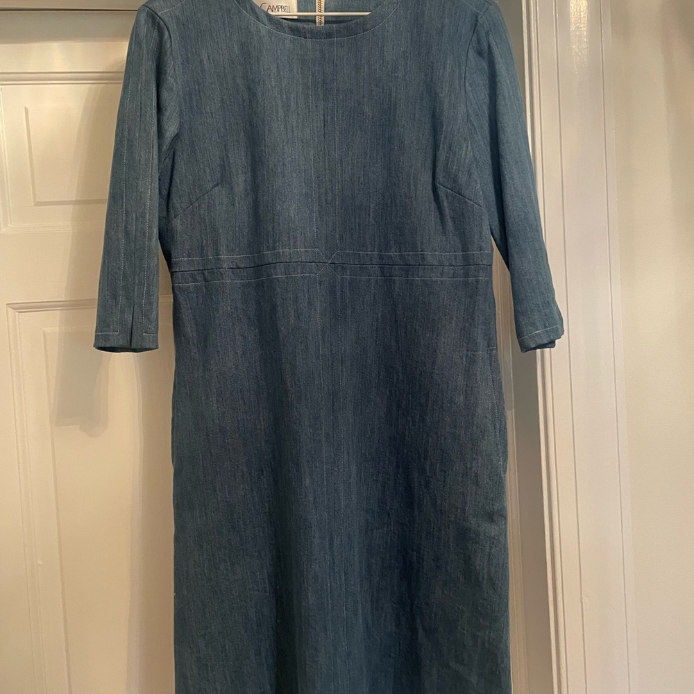 Sara Campbell Classic Blue Denim Dress with Pockets